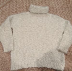 White Oversized Turtleneck Sweater